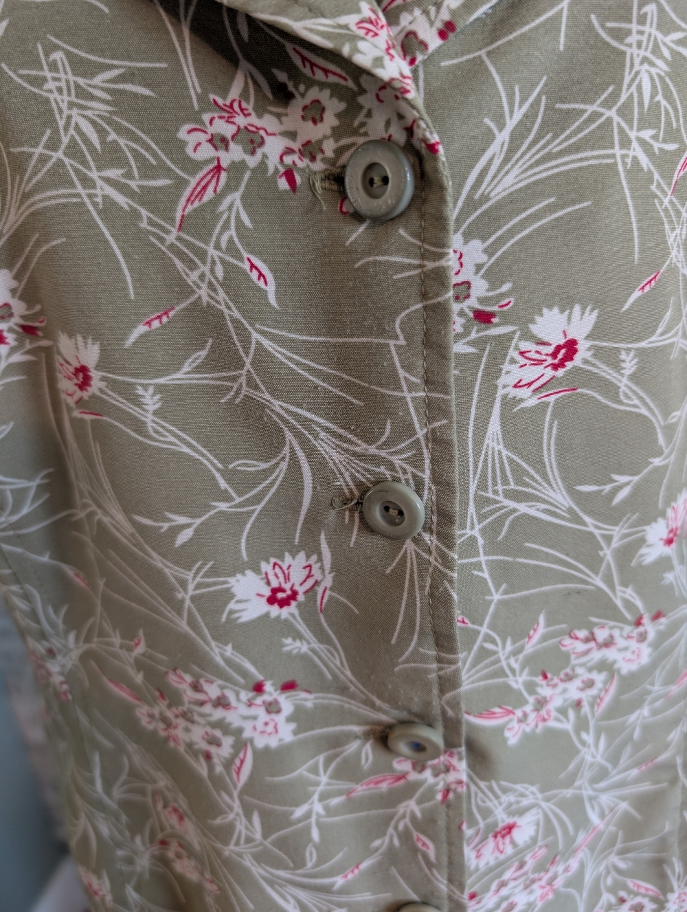 Floral Collared Blouse Button Down Cottage Prairie Vintage Inspired Sz M Petite image 3